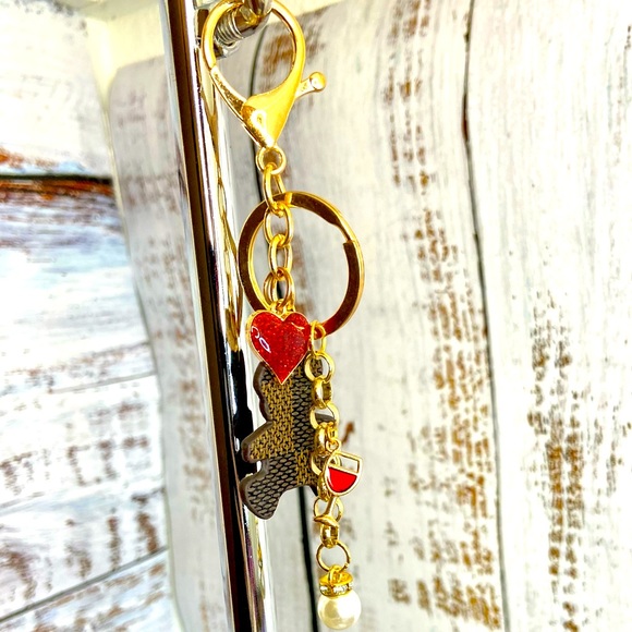 Handbags - Damier Ebene Bear bag charm keychain handmade